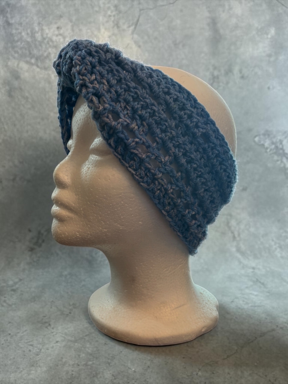 Handmade Crocheted Headband Ear Warmer - Charcoal Gray